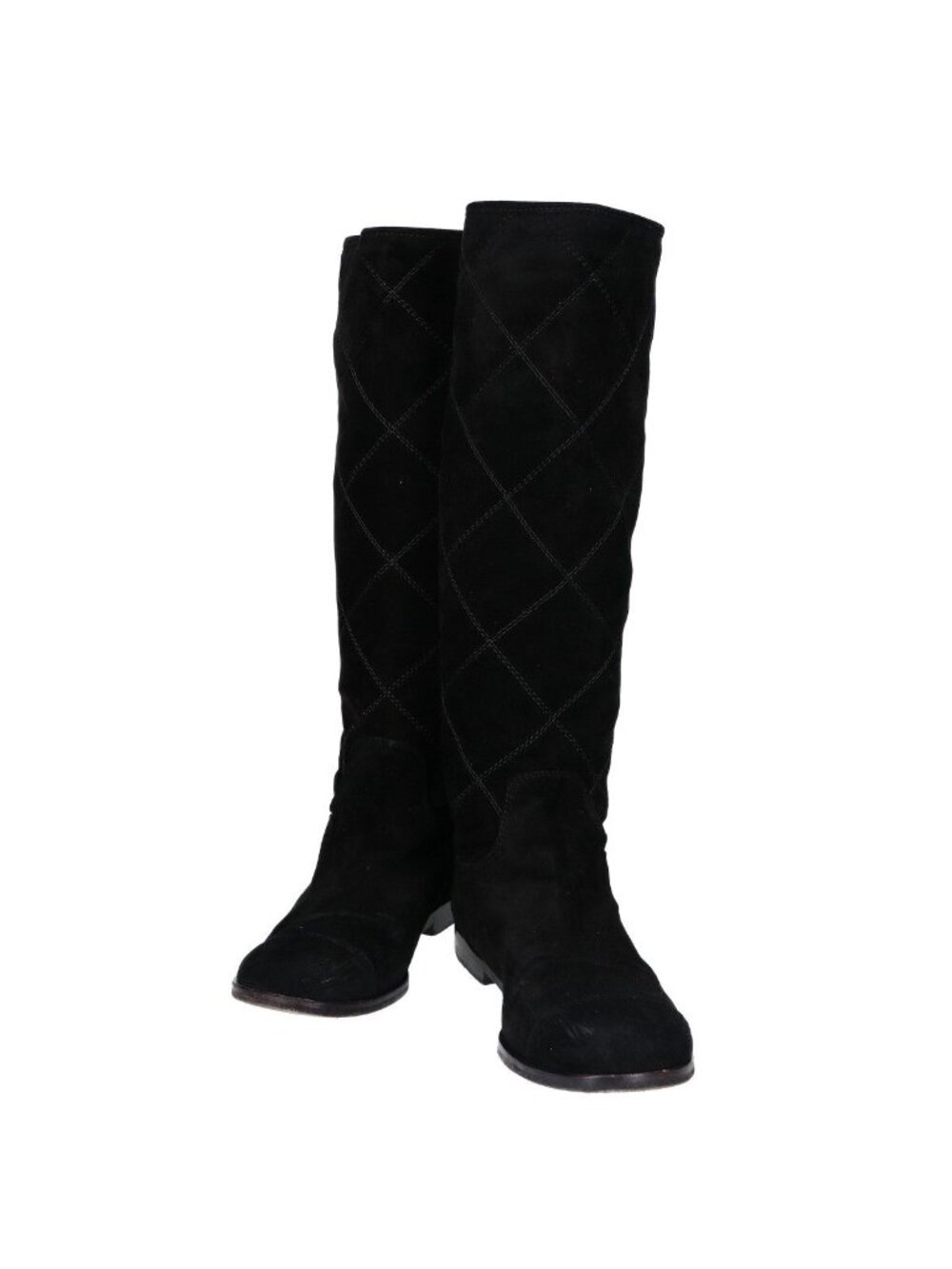 Chanel CC Logo Suede Long Boots